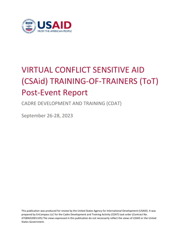 Virtual CSAid ToT POST-EVENT REPORT