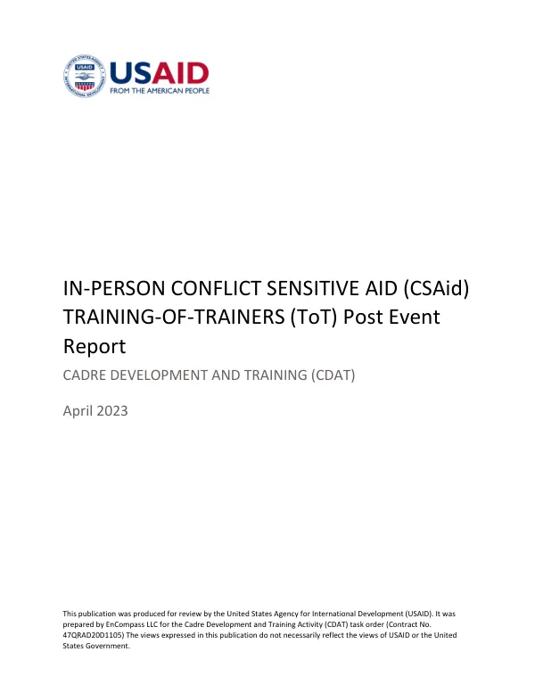 In-Person CSAid TOT Post-Event Report