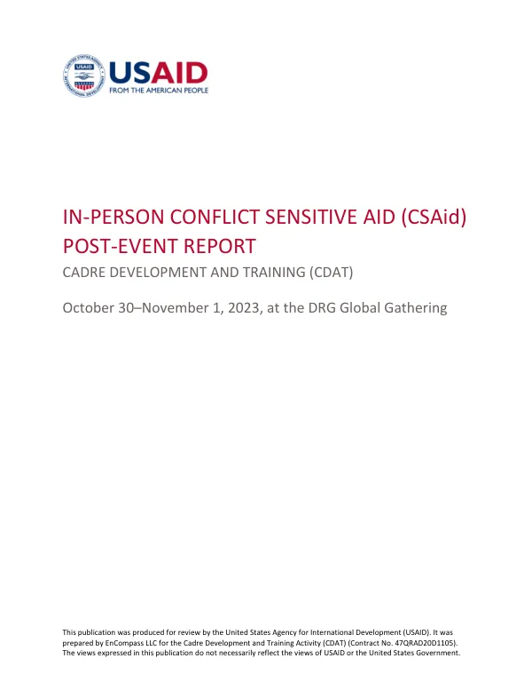 Post-Event Report: October-November 2023 In-Person CSAid