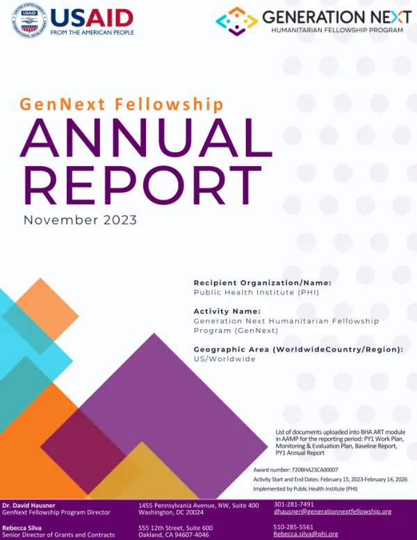 Generation Next Fellowship Annual Report