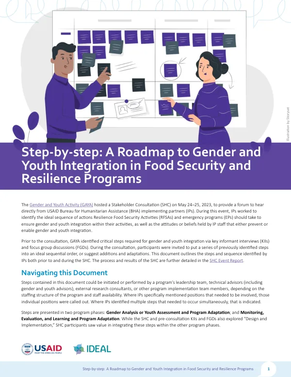 Step-by-step: A Roadmap to Gender and Youth Integration in Food Security and Resilience Programs