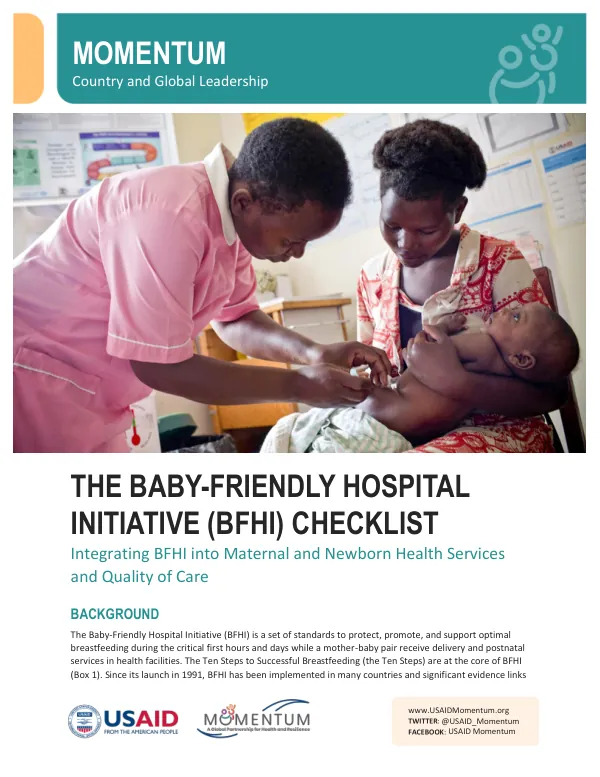 The Baby-Friendly Hospital Initiative (BFHI) Checklist