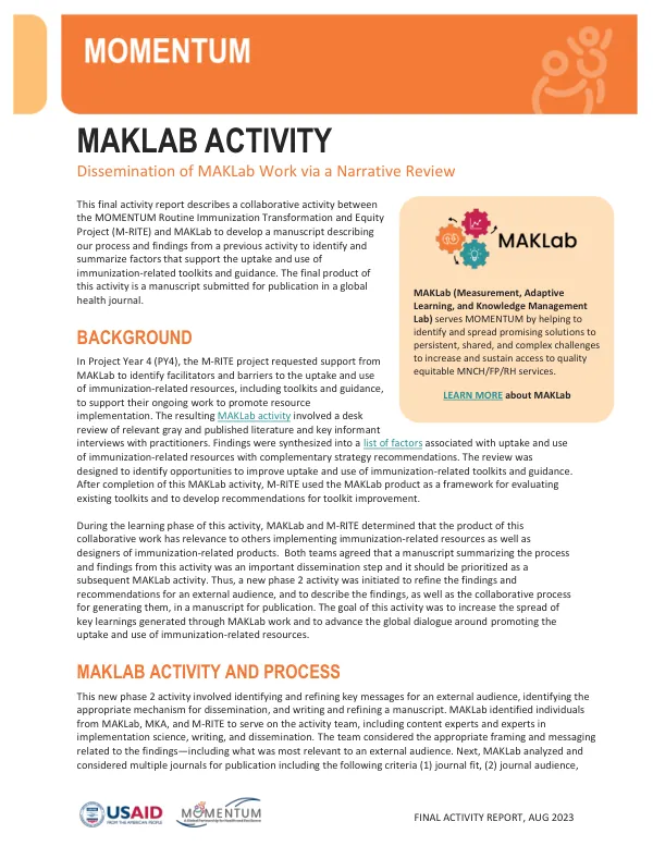 Final Activity Report, August 2023