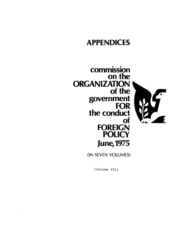 Commission on the Organization of the Government for the Conduct of Foreign Policy: Report