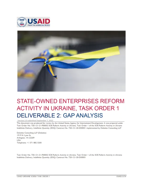 USAID UKRAINE SOERA TASK ORDER 1 Final Report