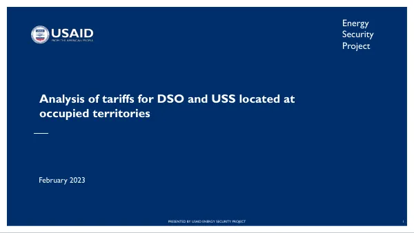 Energy Security Project Analysis of tariffs for DSO and USS located at occupied territories