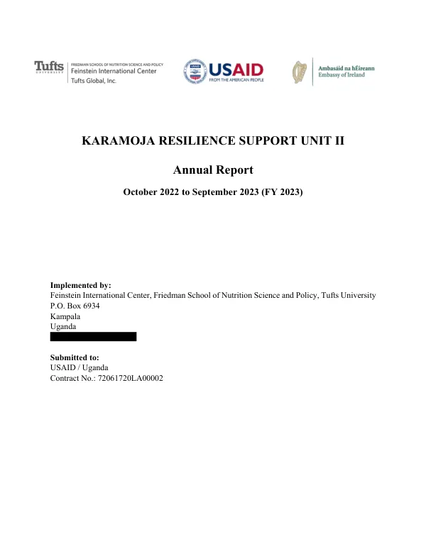 Karamoja Resilience Support Unit II Year 4 Annual Report
