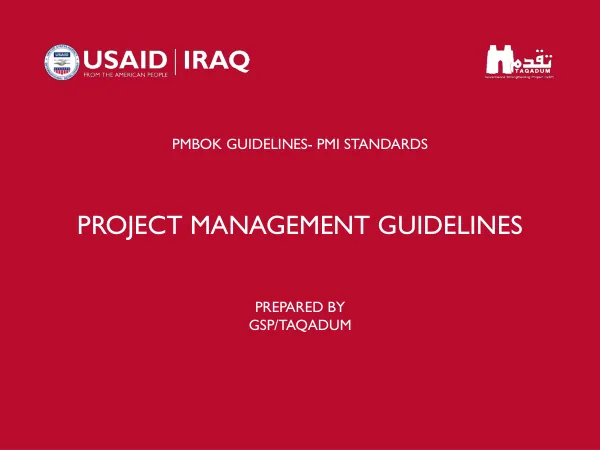 Iraq Governance Strengthening Program Project Management Guidelines