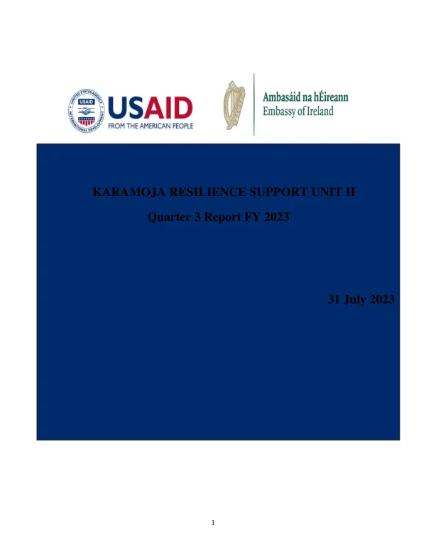 Karamoja Resilience Support Unit II (KRSU II) Quarter 3 Report FY 2023