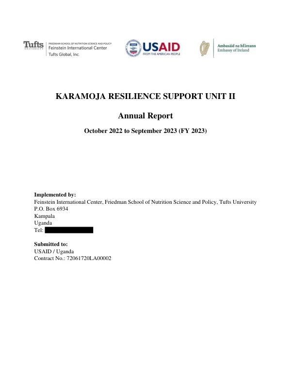 Annual Report: Karamoja Resilience Support Unit II (KRSU II)