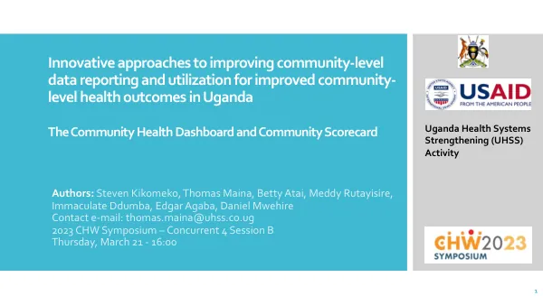 Innovative Approaches to Improving Community-Level Health Outcomes in Uganda