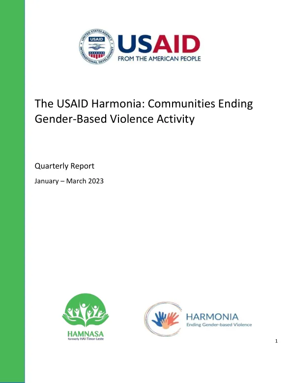 The USAID Harmonia: Communities Ending Gender-Based Violence Activity Quarterly Report January – March 2023