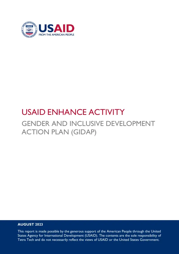 USAID Enhance Activity: Gender and Inclusive Development Action Plan (GIDAP)