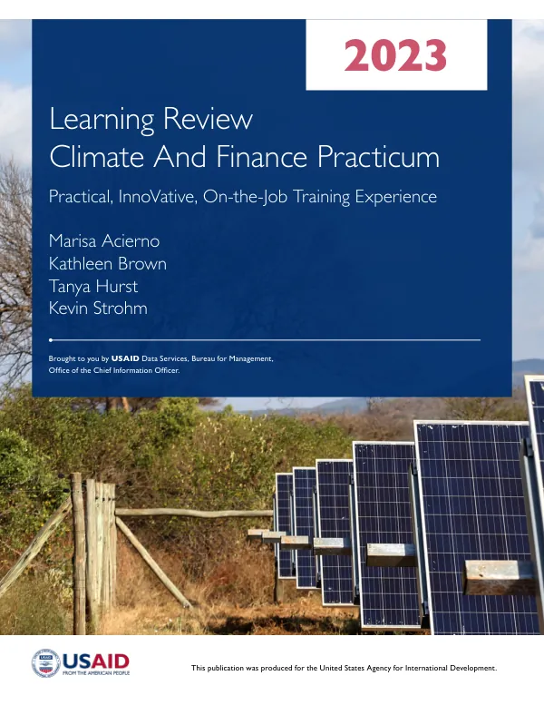 Learning Review Climate and Finance Practicum