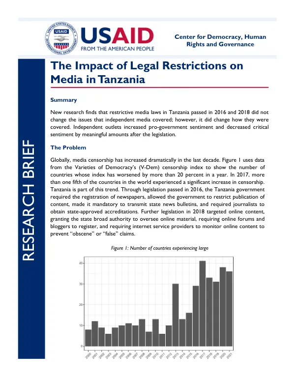 The Impact of Legal Restrictions on Media in Tanzania