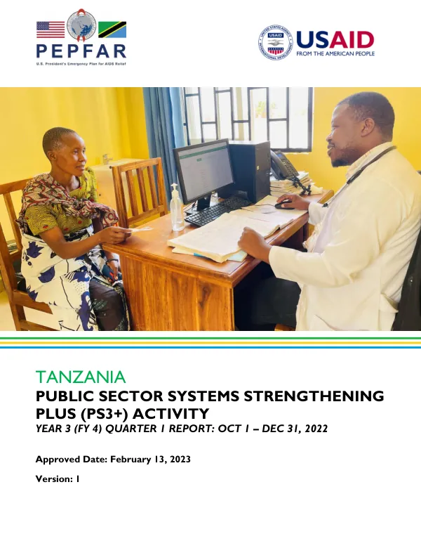 Year 3 (FY 4) Quarter 1 Report: Public Sector Systems Strengthening Plus (PS3+) Activity