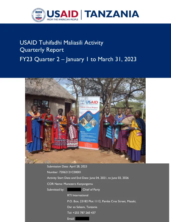 Tuhifadhi Maliasili FY2023 Q2 Quarterly Report