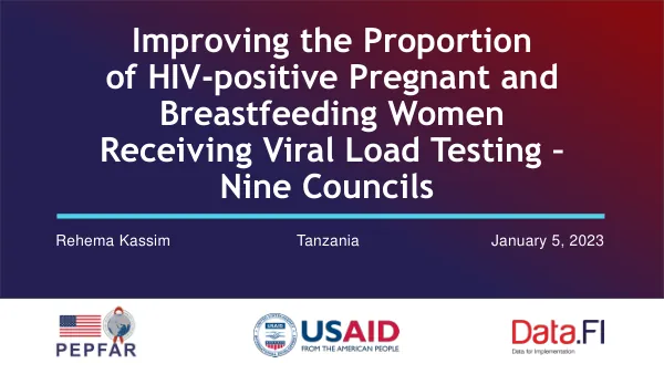 Improving the Proportion of HIV-positive Pregnant and Breastfeeding Women Receiving Viral Load Testing – Nine Councils