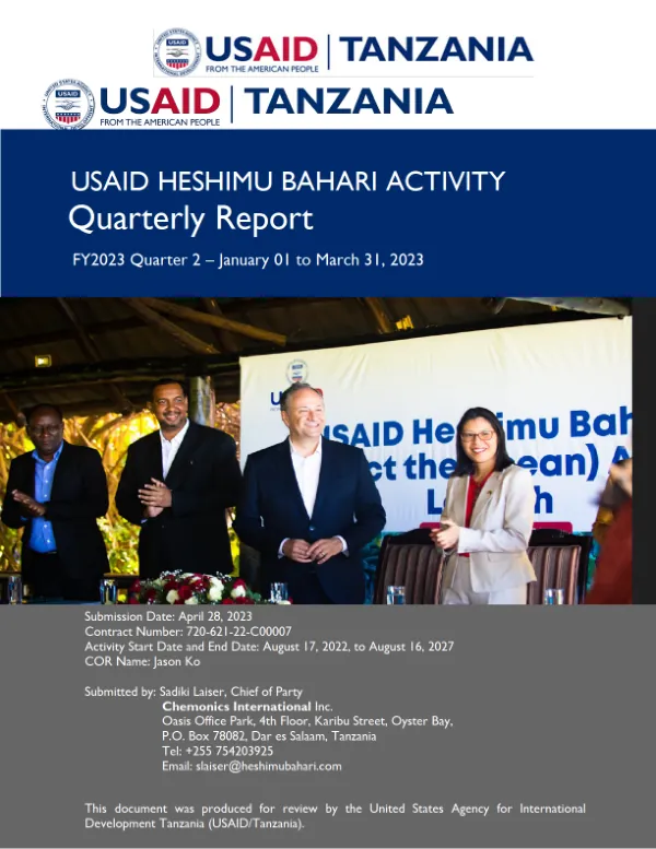 Quarterly Report: Heshimu Bahari Activity, January 1, 2023 - March 31, 2023