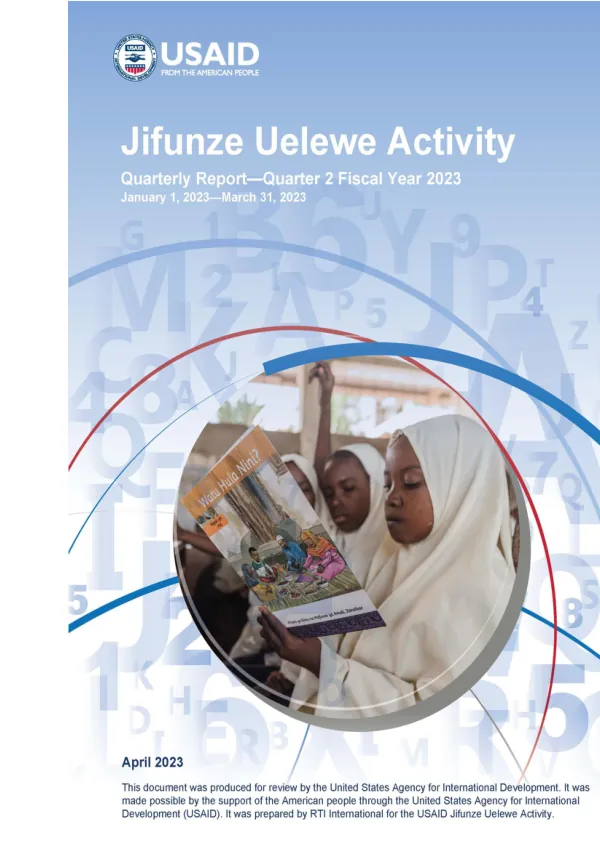 Jifunze Uelewe Activity Quarterly Report Q2 (January 1 through March 31, 2023) FY 2023