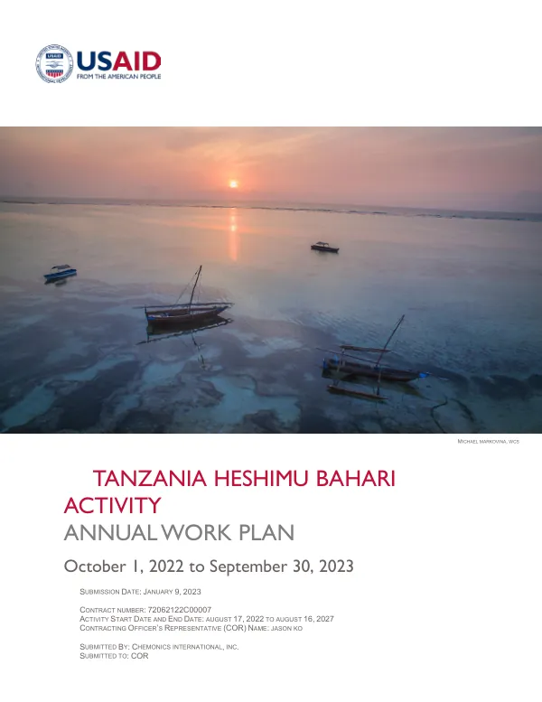 Heshimu Bahari Year 1 Annual Workplan