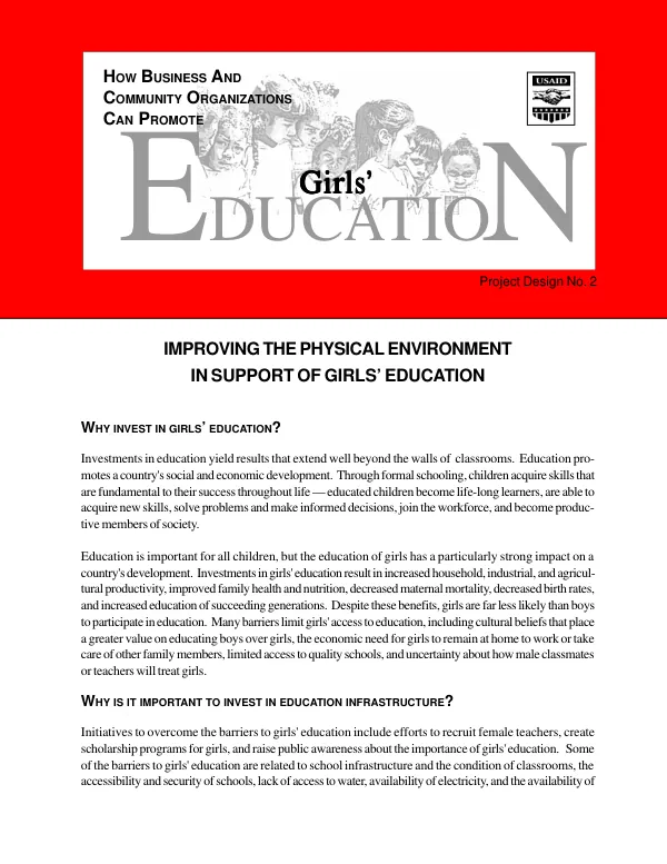 Improving the Physical Environment in Support of Girls' Education