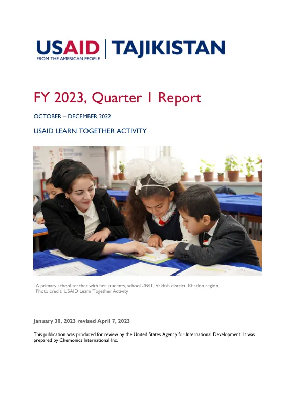 FY 2023, Quarter 1 Report: USAID Learn Together Activity