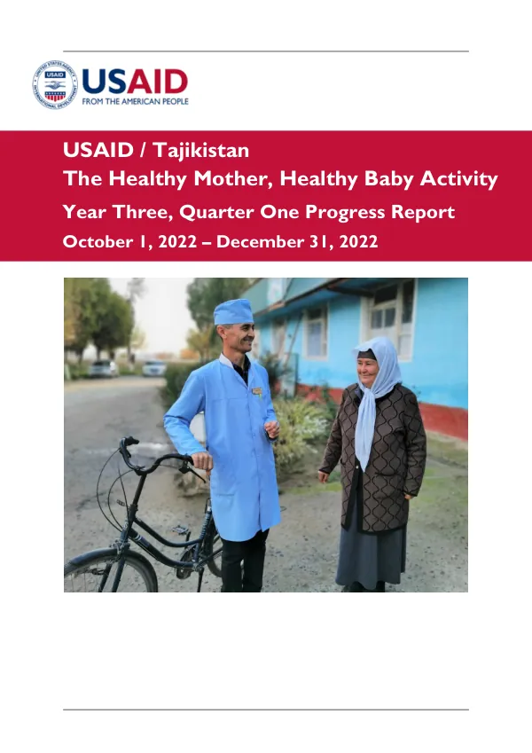 Year Three, Quarter One Progress Report: The Healthy Mother, Healthy Baby Activity