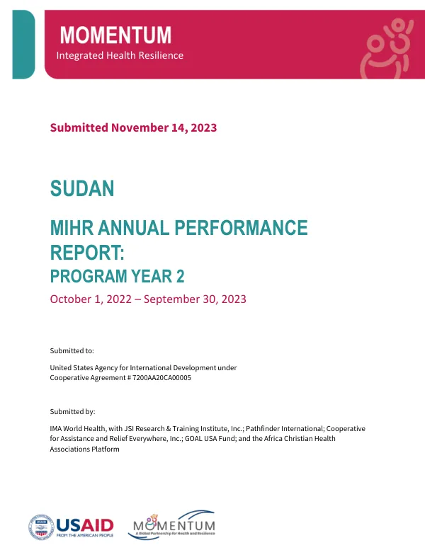 MIHR ANNUAL PERFORMANCE REPORT: PROGRAM YEAR 2