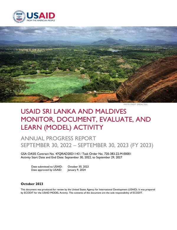 USAID Sri Lanka and Maldives MODEL Activity Annual Progress Report FY23