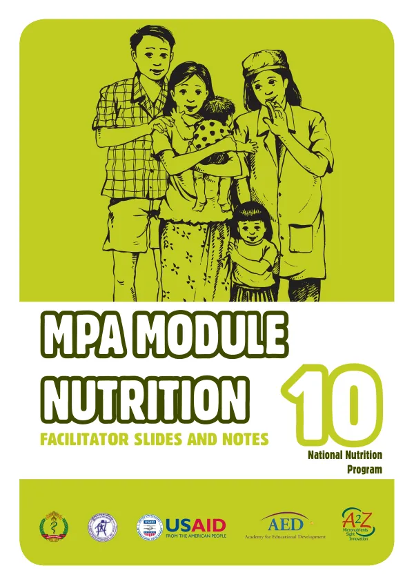 MPA module nutrition 10 : facilitator slides and notes