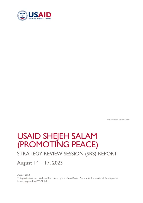 USAID Shejeh Salam (Promoting Peace) | Strategy Review Session (SRS) Report August 2023