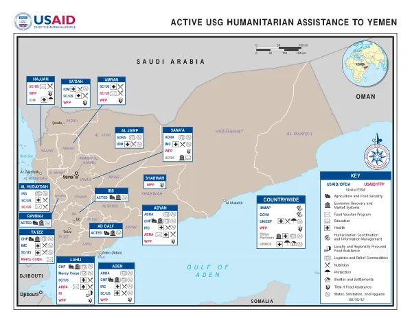 ACTIVE US HUMANITARIAN ASSISTANCE TO YEMEN