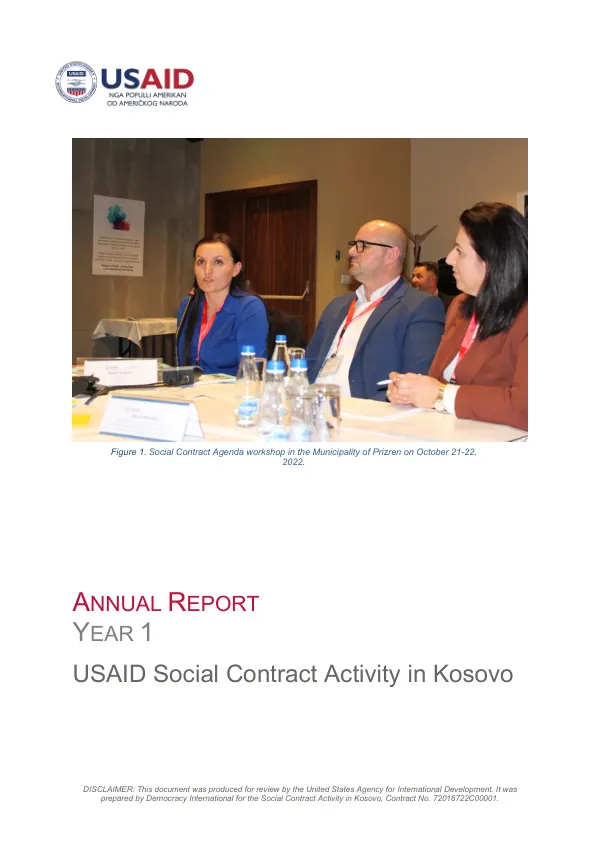 Kosovo Social Contract Activity Annual Report Year 1