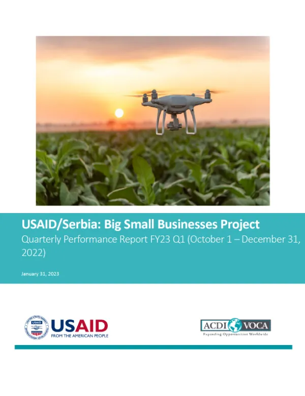 Big Small Businesses Project Quarterly Performance Report FY23 Q1