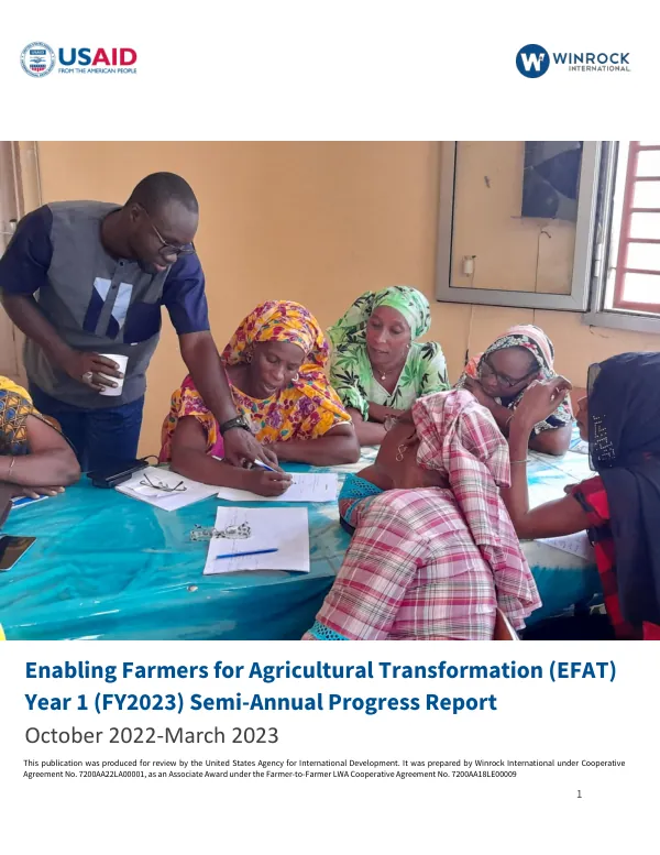 Enabling Farmers for Agricultural Transformation (EFAT) FY2023 Semi-Annual Progress Report