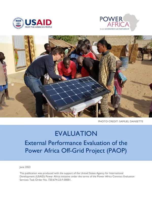 External Performance Evaluation of the Power Africa Off-Grid Project (PAOP)