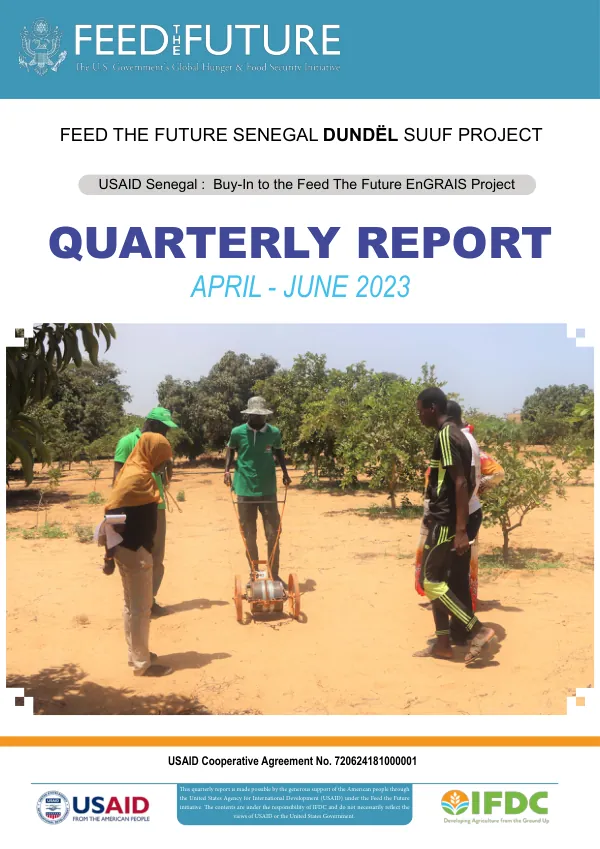 Quarterly Report: Feed the Future Senegal DUNDËL SUUF Project