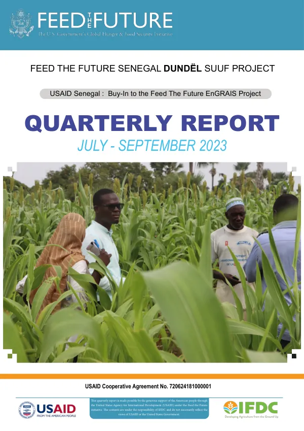 Quarterly Report: Feed the Future Senegal Dundël Suuf Project