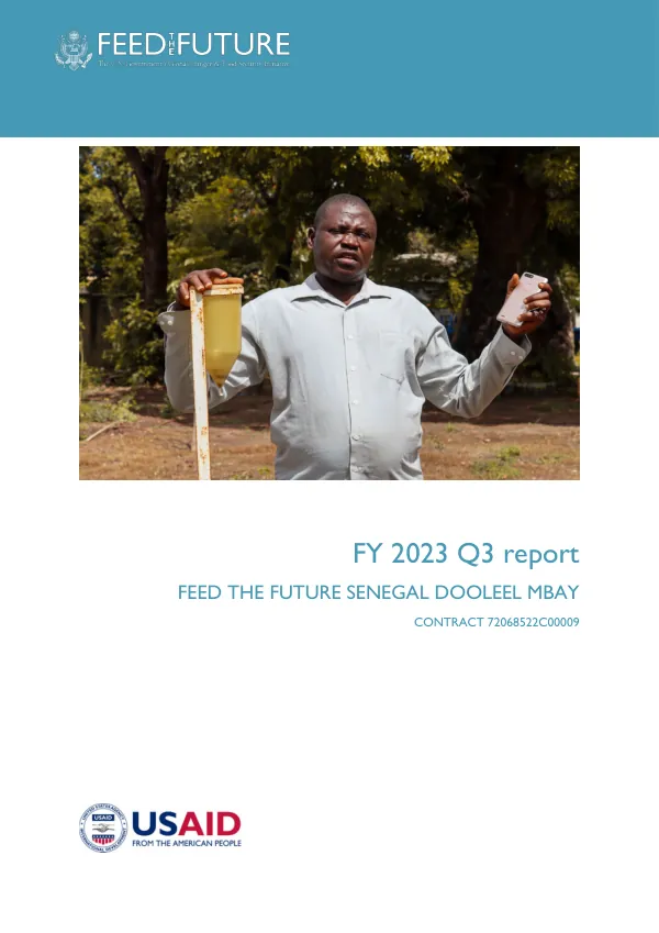 FY 2023 Quarter 3 Report: Feed the Future Senegal Dooleel Mbay