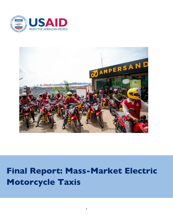 Final Report: Mass-Market Electric Motorcycle Taxis