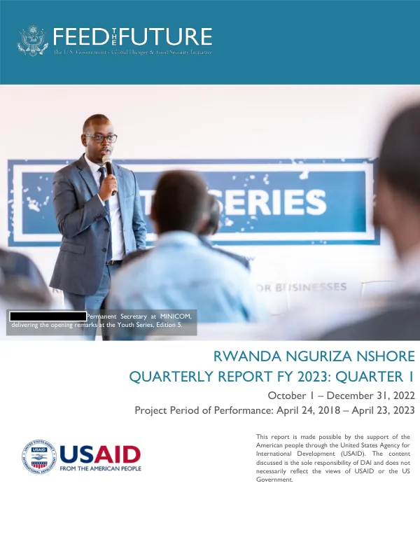 Rwanda Nguriza Nshore Quarterly Report FY 2023: Quarter 1