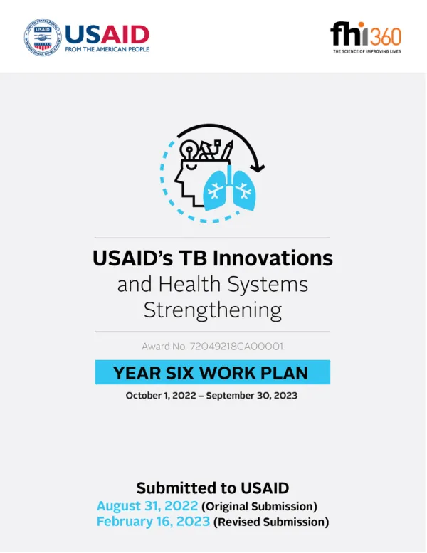 TB Innovations and Health Systems Strengthening | Year 6 AWP (Oct 2022–Sep 2023)