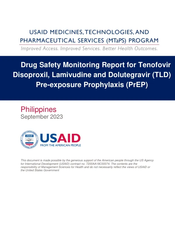 Drug Safety Monitoring Report for Tenofovir Disoproxil, Lamivudine and Dolutegravir (TLD) Pre-exposure Prophylaxis (PrEP)