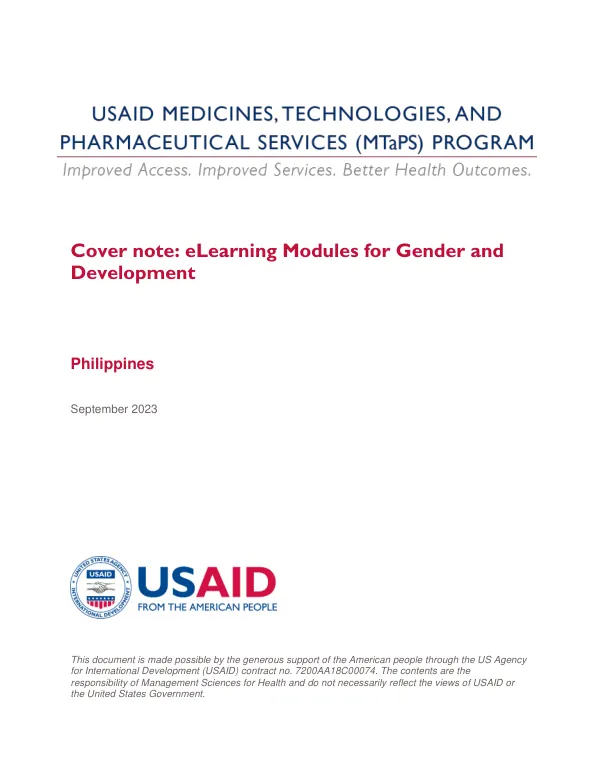eLearning Modules for Gender and Development