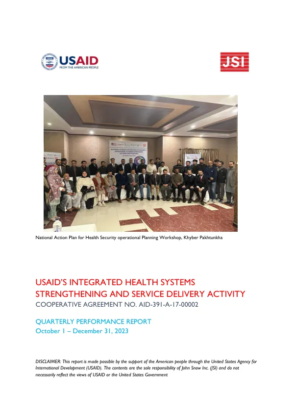 USAID'S INTEGRATED HEALTH SYSTEMS STRENGTHENING AND SERVICE DELIVERY ACTIVITY