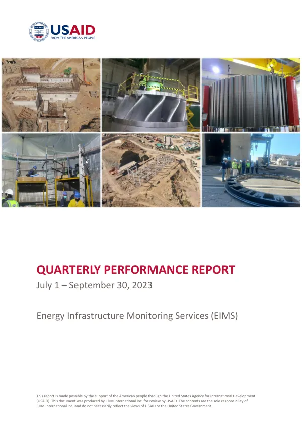 Quarterly Performance Report – July 1–September 30, 2023: Energy Infrastructure Monitoring Services (EIMS)