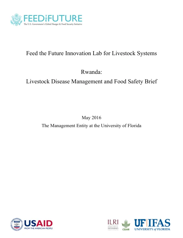 Rwanda: Livestock Disease Management and Food Safety Brief