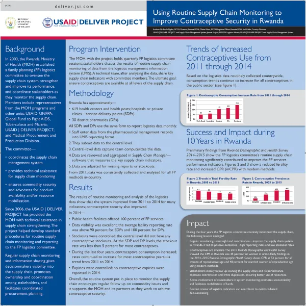 Using Routine Supply Chain Monitoring to Improve Contraceptive Security in Rwanda, January 2016