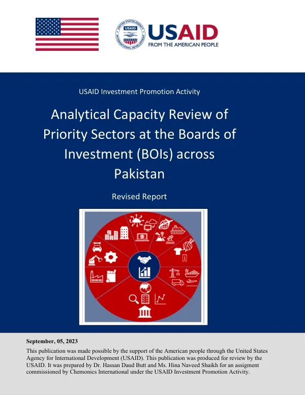 Analytical Capacity Review of Priority Sectors at the Boards of Investment (BOIs) across Pakistan